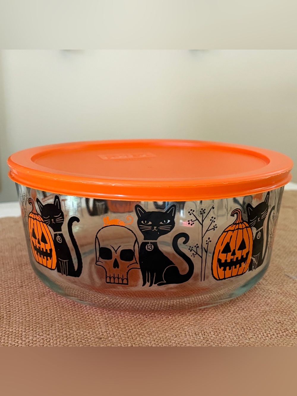 Pyrex Fiendish Friends Halloween Storage Container🎃🐈⬛
